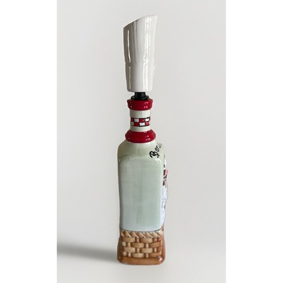 Vintage Hand Painted Chef Oil Holder Bottle New Used - Picture 2 of 4